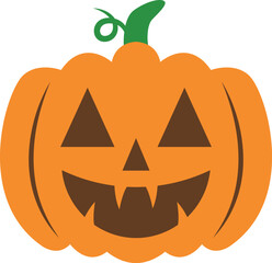 orange halloween pumpkin vector icon