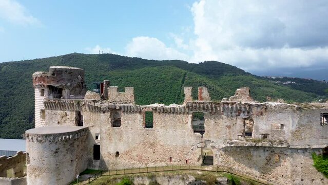 Aerial image of Ligurian castle Govone 