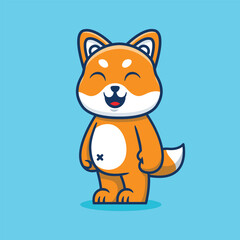 Cute Dog Character Vector Cartoon Illustration.