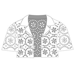 flat technical template lace fashion details.