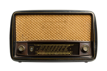 Antique radio isolated on transparent background, PNG image. - 647222304