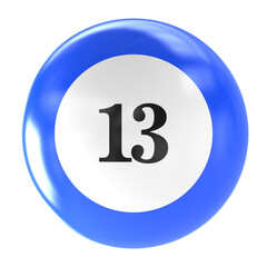 ball number 3d render
