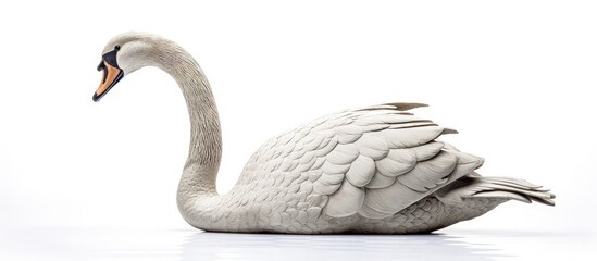 Contemporary Chinese swan sculpture isolated on white