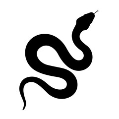 Snake graphic icon. Snake black sign isolated on white background. Vector illustration
