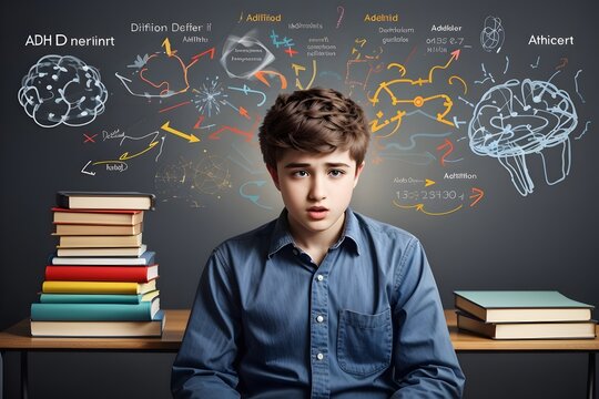 Attention-deficit/hyperactivity disorder, difficulty concentrating, impulsivity, and hyperactivity.