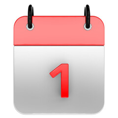 calendar month of day 3d render