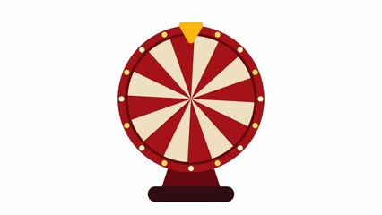 Spinning wheel of fortune. 2D animation video. Motion graphics with alpha channel.