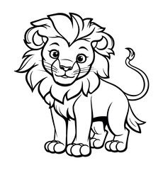 Lion coloring page - coloring book for kids