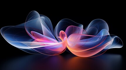 Abstract light flower. 3d concept of light trails