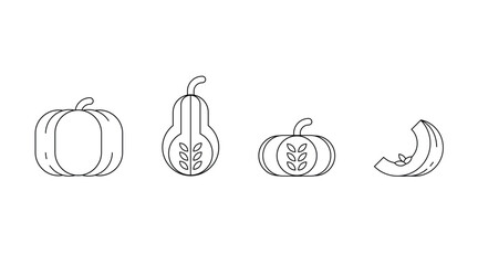 Pumpkins line vector geometric illustration