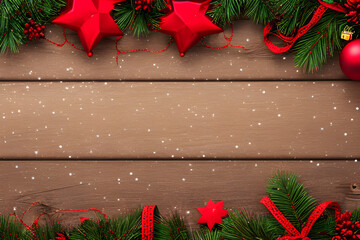 christmas decoration on wooden table
