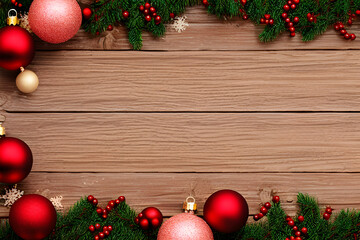 christmas decoration on wooden table