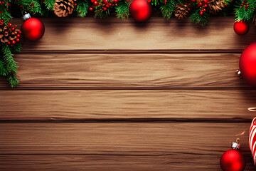 christmas decoration on wooden table
