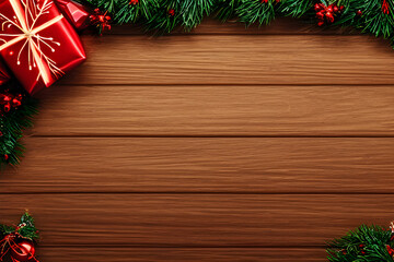 christmas decoration on wooden table