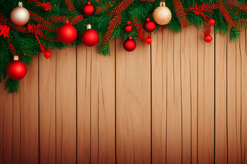 christmas decoration on wooden table