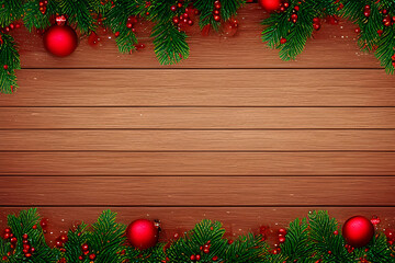 Fototapeta na wymiar christmas decoration on wooden table