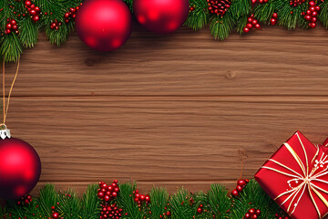 christmas decoration on wooden table