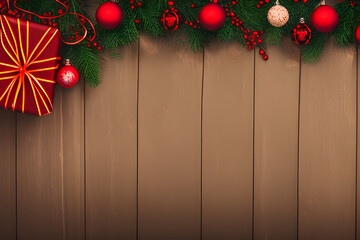 christmas decoration on wooden table