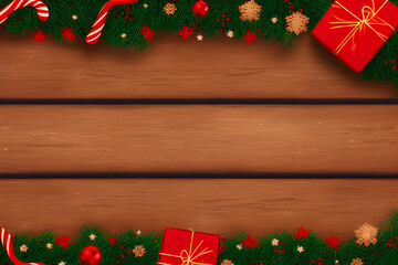christmas decoration on wooden table