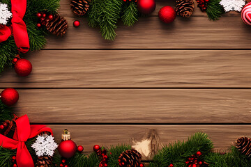 christmas decoration on wooden table