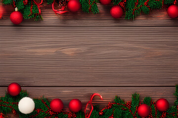 christmas decoration on wooden table