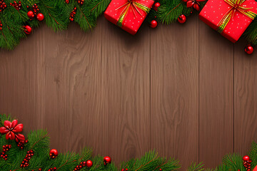 christmas decoration on wooden table