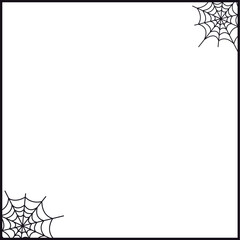 Obraz premium halloween frame with spider webs. vector halloween frame for greeting cards and posters. gothic halloween frame