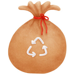 recycle waste in bag illustration 