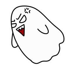 Simple mini cartoon ghost, illustration