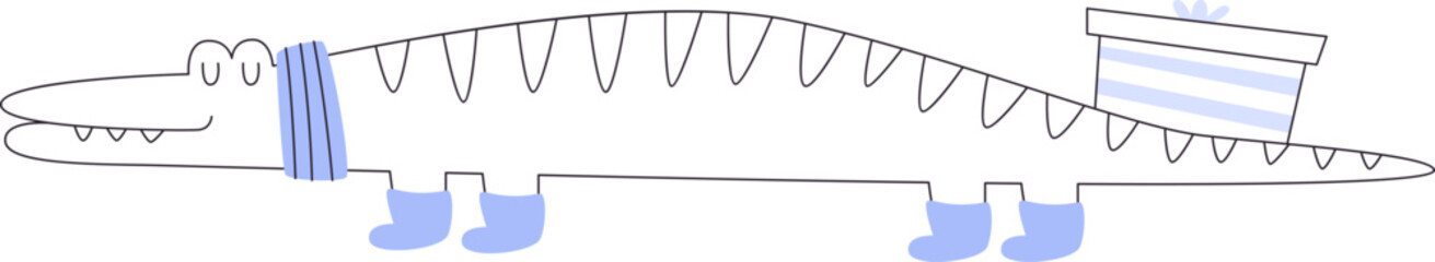 Christmas Crocodile With Present
