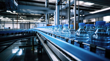 Quality control at a bottled water production plant.