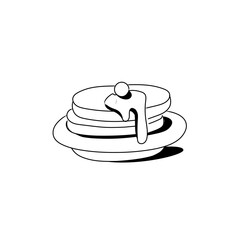 Homemade Fluffy Pancakes Hand Drawn Icon