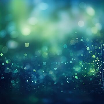 Shining abstract blue green background with bokeh effect