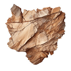 top view of fractured sandstone rock isolated on a transparent white background