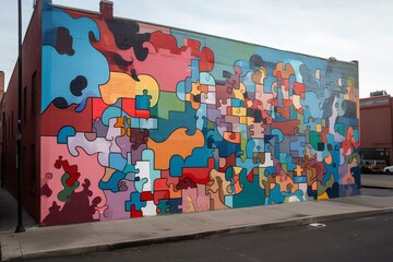 A puzzling mural. Generative AI