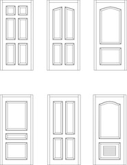 Vector sketch illustration of architectural design of house door design