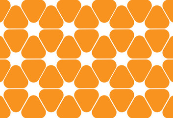 The triangles are aligned to form an orange flesh used as a backdrop Tile floor wall ceiling clothes wallpaper pattern on the table soles shoes socks hats bracelets bags ties gloves