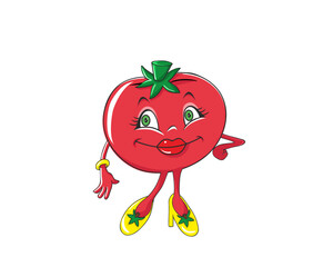 tomato beautiful woman cartoon character design
