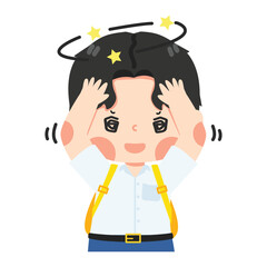 Kid boy student Thinking for solution