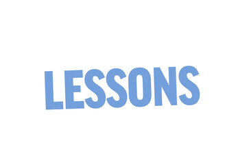 Digital png illustration of blue lessons text on transparent background