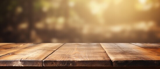 Blurry background with wooden table