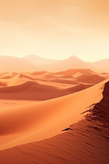Fototapeta na wymiar A desert with a few sand dunes and mountain