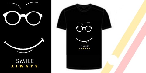 t shirt design, men cool design,black,smile face,