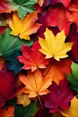 Naklejka na ściany i meble Couverture de livre d'un tapis de feuilles multicolores un jour d'automne » IA générative