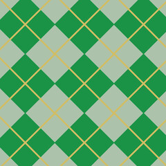Fototapeta na wymiar Digital png illustration of green diamond pattern with yellow lines on transparent background