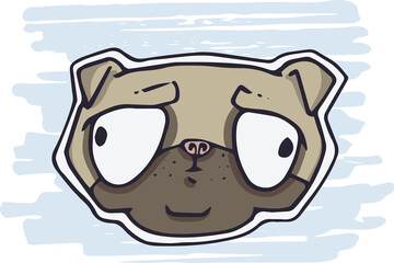 Naklejka premium Digital png illustration of dog face on transparent background