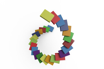 Digital png illustration of spiral of colourful books on transparent background