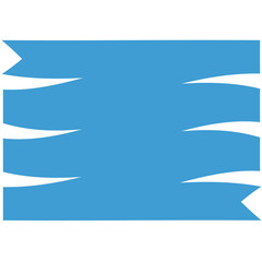 Digital png illustration of blue banner with copy space on transparent background