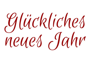 Obraz na płótnie Canvas Digital png illustration of gluckliches neues jahr text on transparent background
