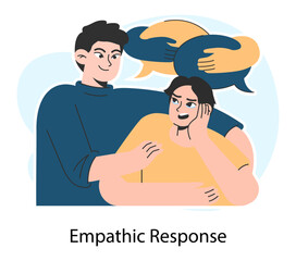 Empathic response. Deep understanding of emotions, sympathy and compassion